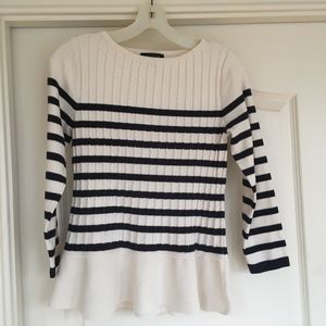 Ann Taylor size S peplum striped sweater